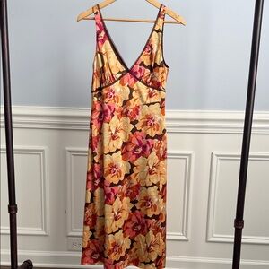 J.CREW Women's Silk & Lace Floral Midi Party Sleeveless Dress Sz 8